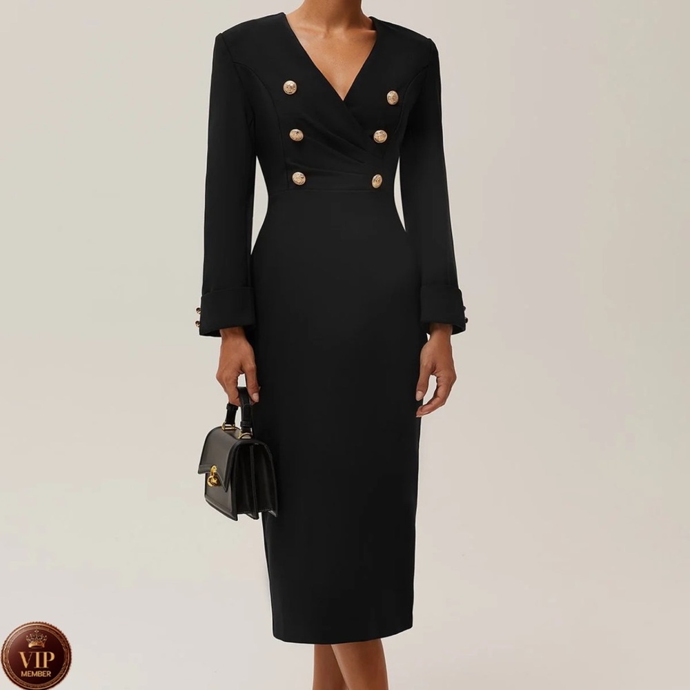 Black long sleeve blazer dress size large